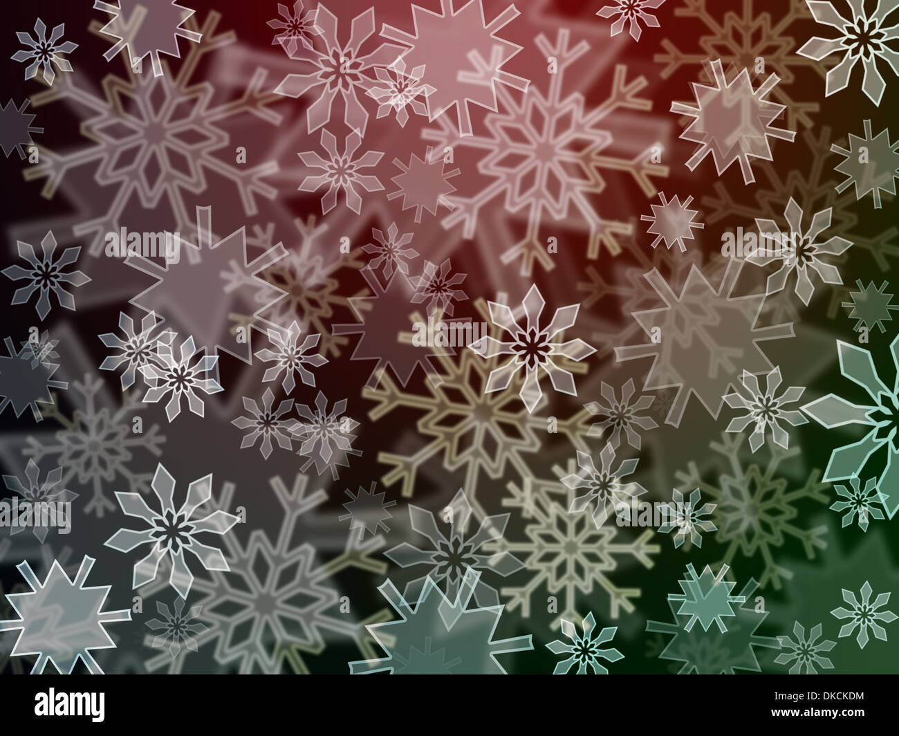 Sullo sfondo di diverse forme di fiocchi di neve Foto Stock