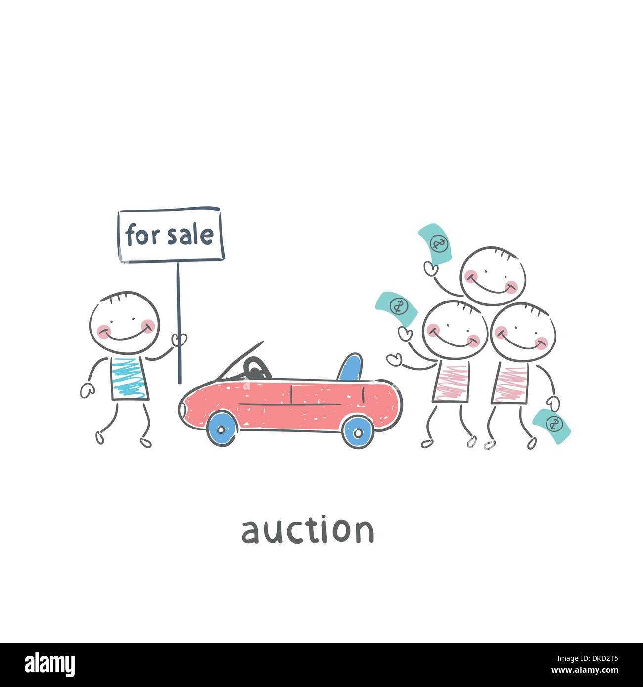 Vendita di automobili Illustrazione Vettoriale