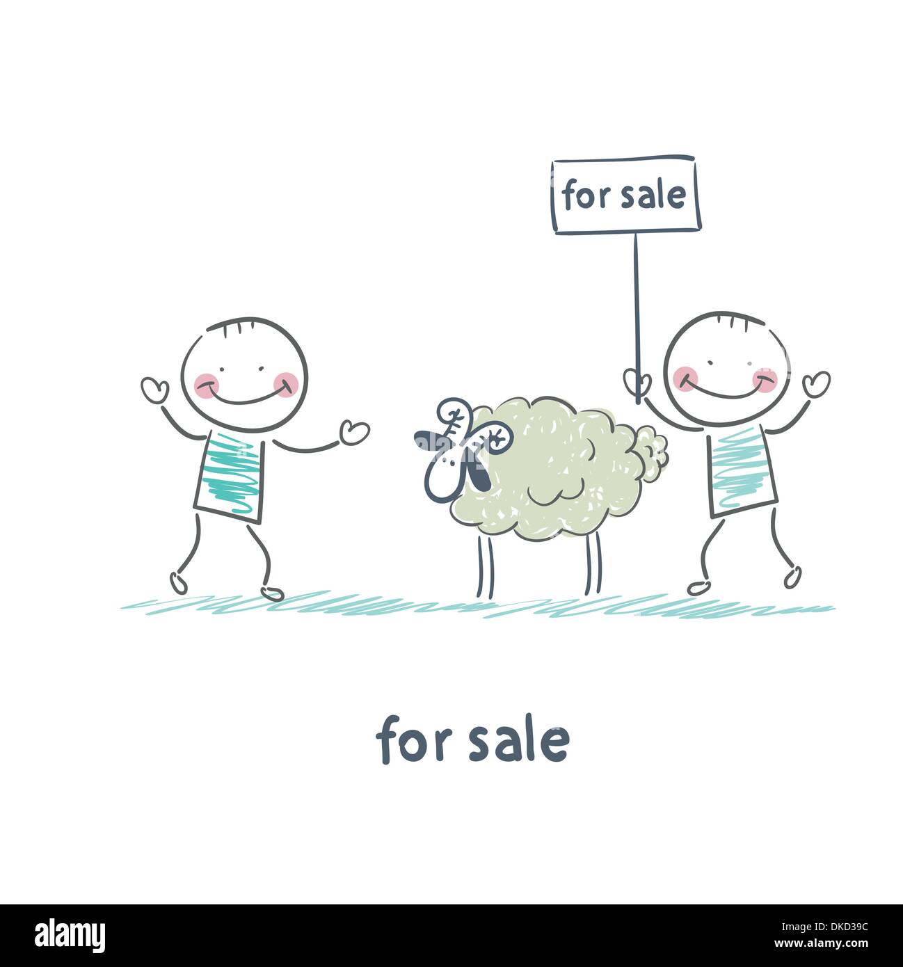 vendita pecore Illustrazione Vettoriale