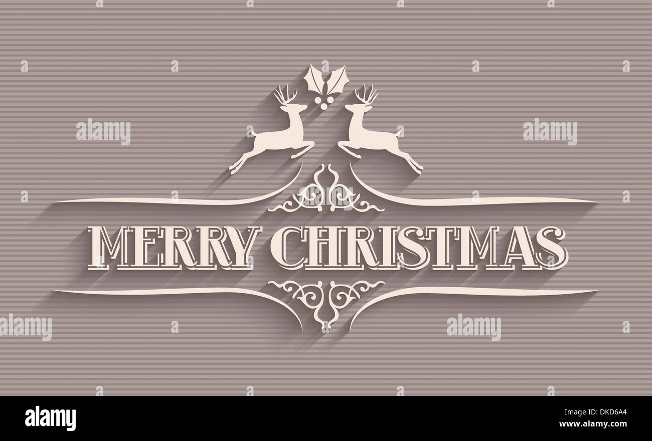 Merry Christmas testo vintage greeting card sfondo. EPS10 file vettoriale organizzati in strati per operazioni di editing semplici. Foto Stock