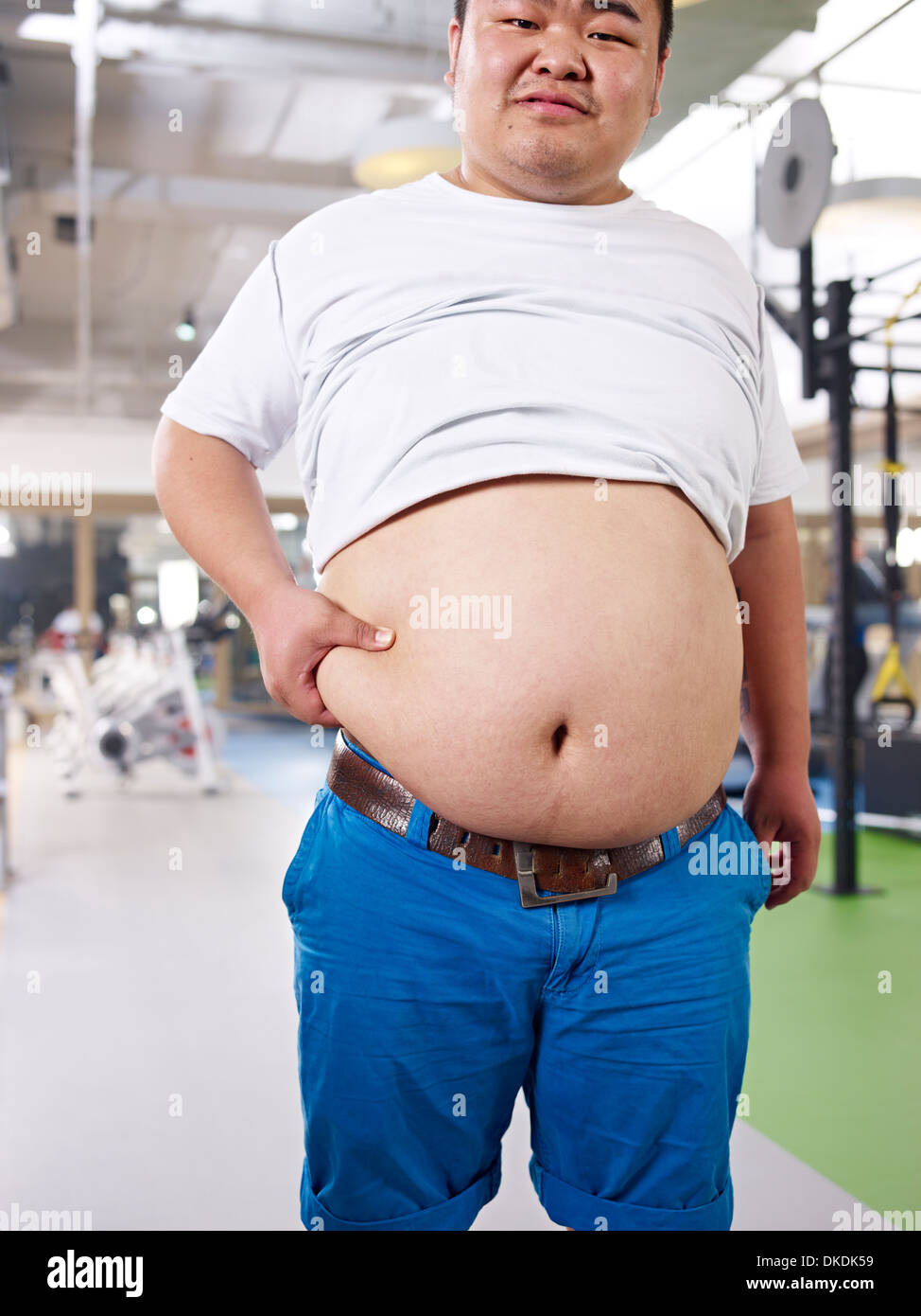Ritratto di un uomo sovrappeso Foto Stock