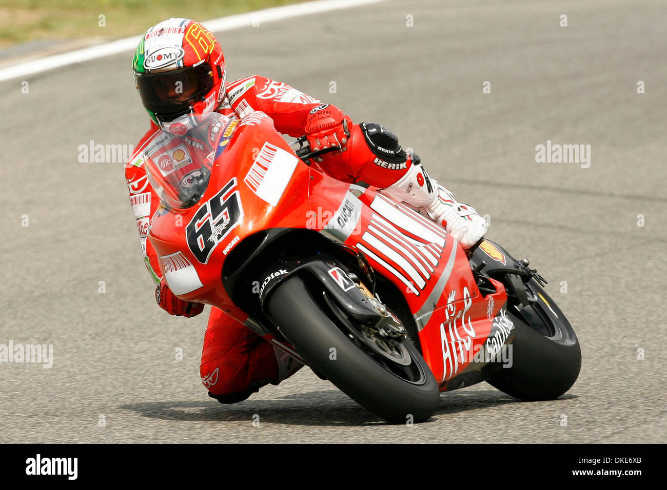 Loris Capirossi corse nel finale di qualifica nella Moto GP Bahrain Grand Prix al circuito Murgelo, Italia (Credito Immagine: © fotografo/Cal Sport Media) Foto Stock