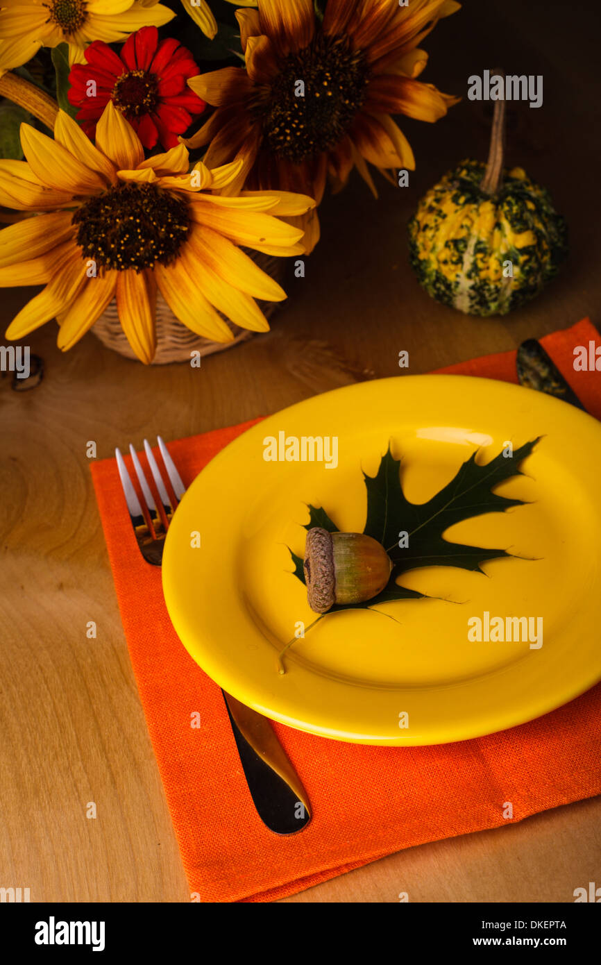 Festa del Ringraziamento: serving table per una cena Foto Stock