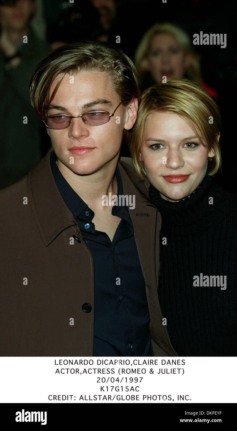 LEONARDO DICAPRIO,Claire Danes.attore,L'attrice ROMEO & GIULIETTA).20/04/1997.K17G15AC.Credit: ALLSTAR/ Foto Stock