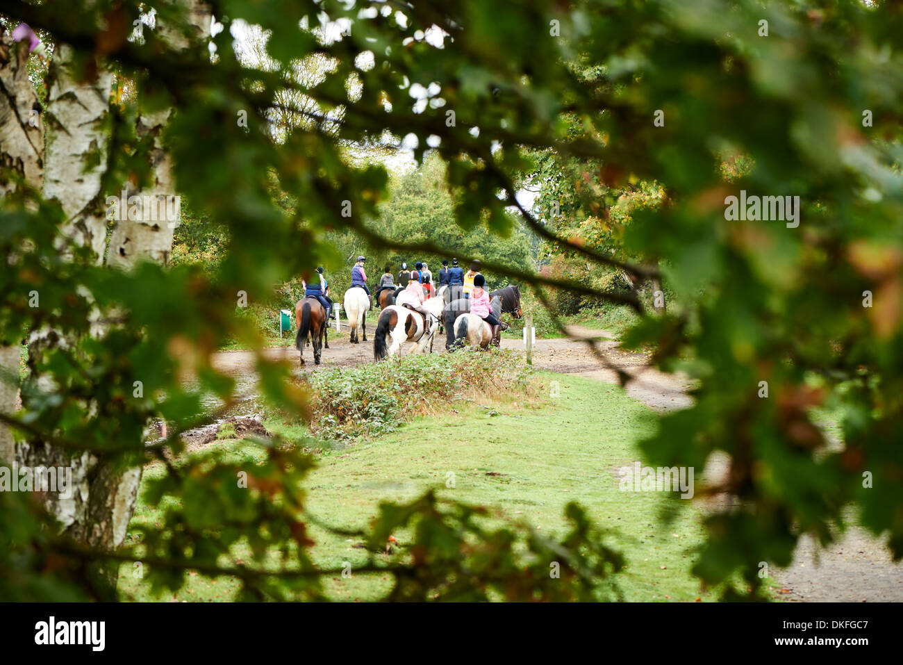 Imparare a cavalcare su Wimbledon in comune Foto Stock