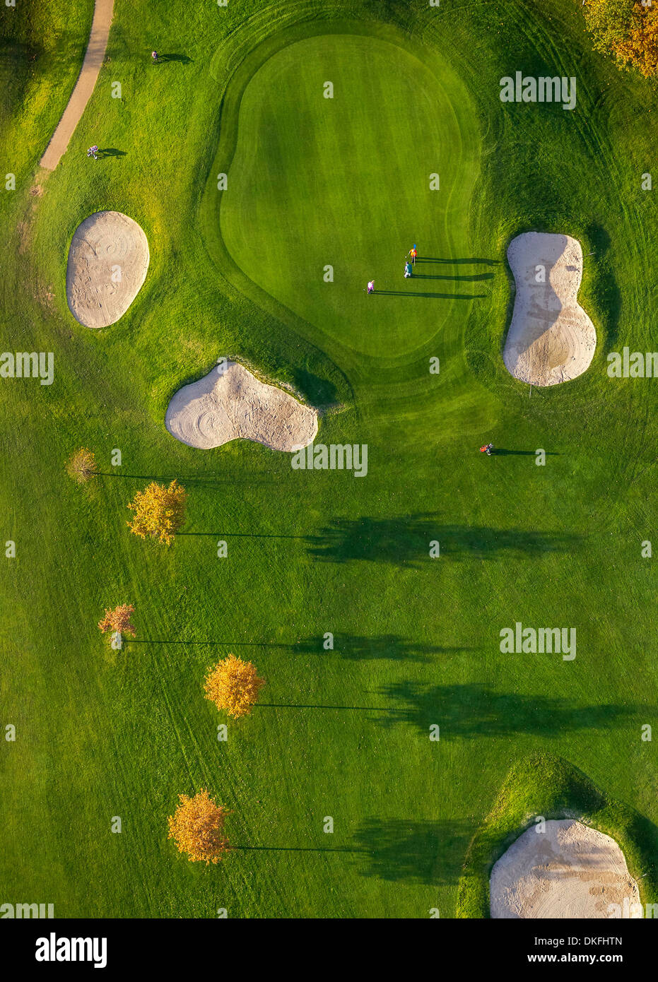 Golf e più Duisburg, campo da golf, vista aerea, Huckingen, Duisburg, la zona della Ruhr, Nord Reno-Westfalia, Germania Foto Stock