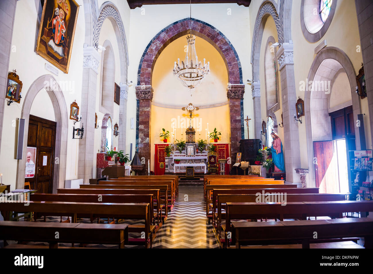 Chiesa di San Nicola (Chiesa di San Nicola di Bari Duomo), Castelmola, sulla costa orientale della Sicilia, Italia, Europa Foto Stock