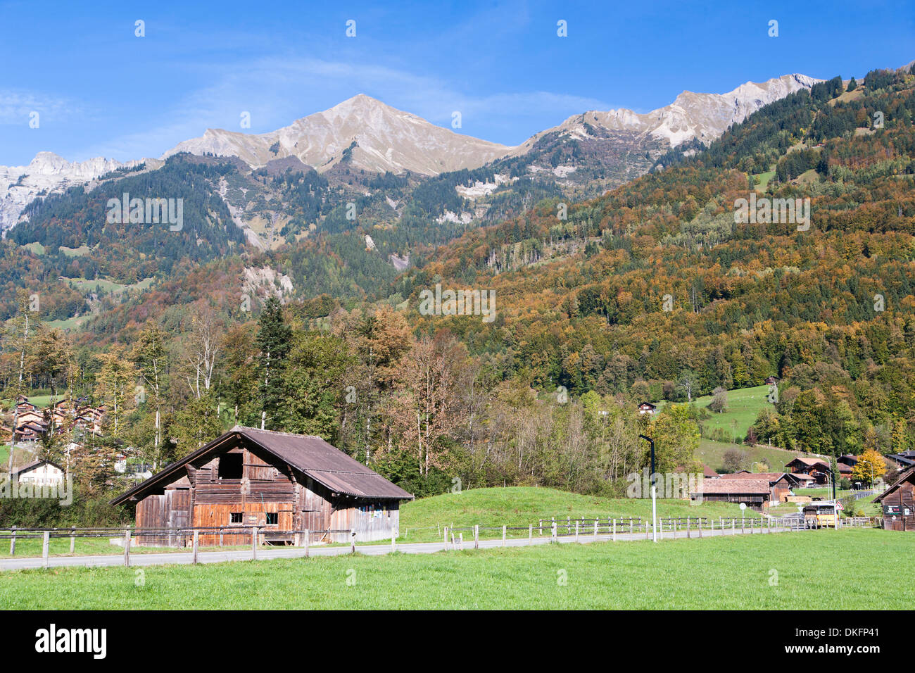Paesaggio autunnale nell Oberland bernese, Canton Berna, Svizzera Foto Stock