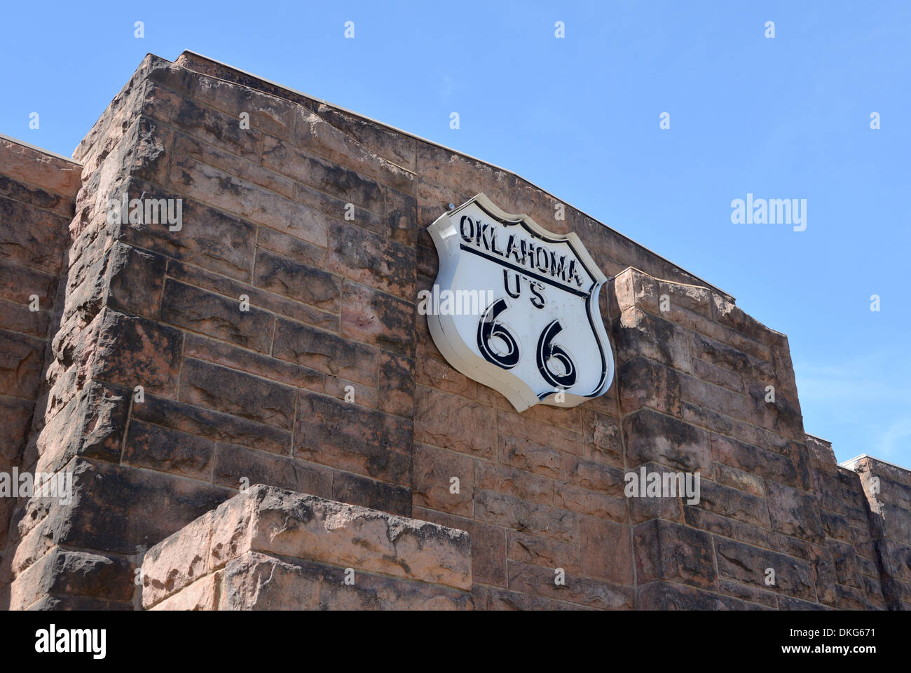 Route 66 Interpretive Center, Chandler, Oklahoma, ospitato in un ex guardia nazionale Armeria Foto Stock