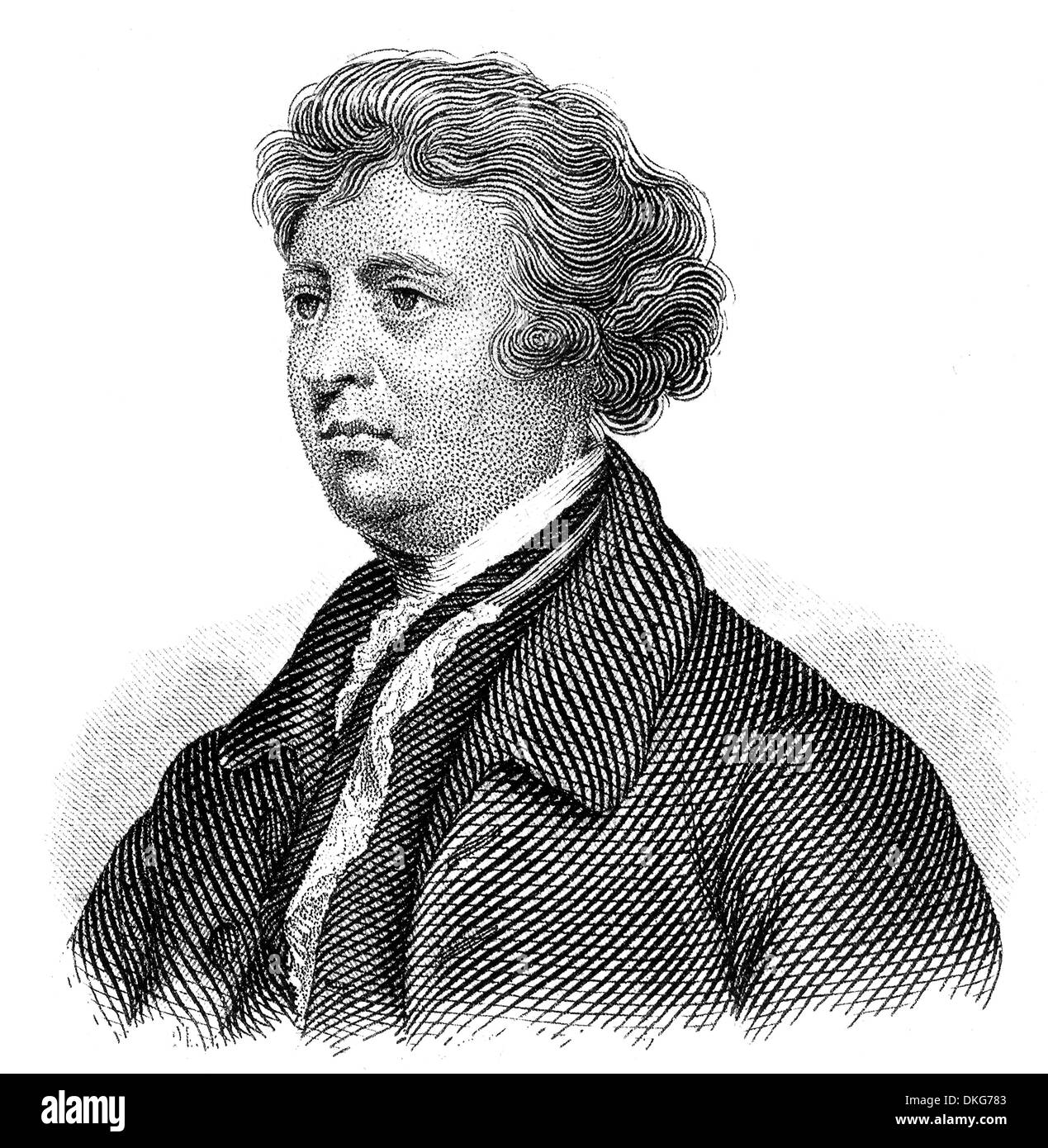 Ritratto di Edmund Burke, 1729 - 1797, uno scrittore britannico, filosofo politico e candidato durante l'età del Enlightenmen Foto Stock