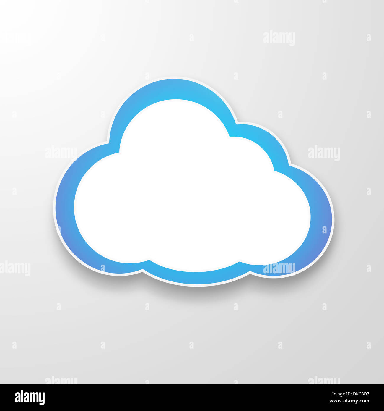 Illustrazione del libro bianco il cloud su sfondo grigio Foto Stock