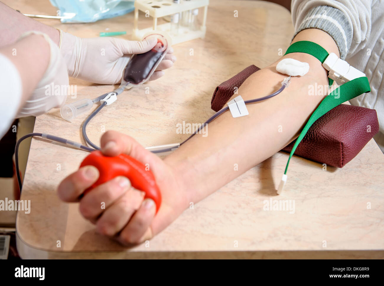 Donazione di sangue Foto Stock
