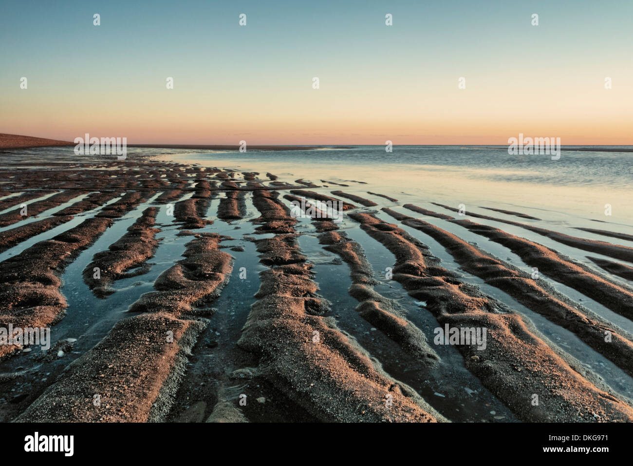 Mare del Nord a bassa marea, Sylt, Schleswig-Holstein, Germania, Europa Foto Stock