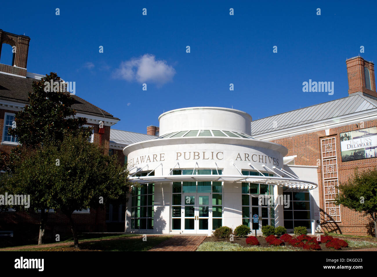 Delaware archivi pubblici è un edificio situato nella capitale dello stato di città di Dover, DE. Foto Stock