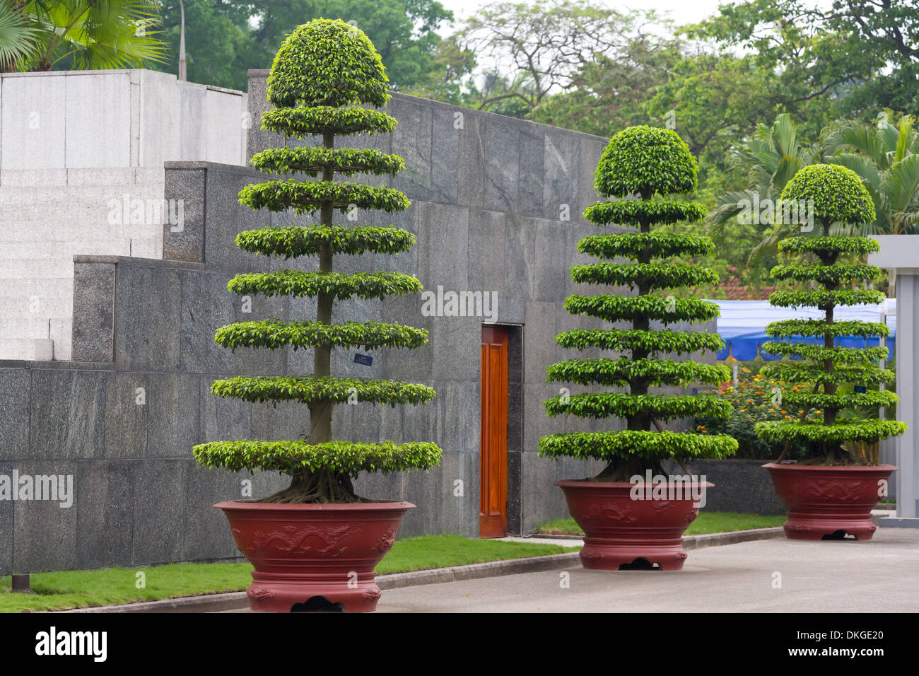 Piante sul composto di il Mausoleo di Ho Chi Minh ad Hanoi, Vietnam Foto Stock