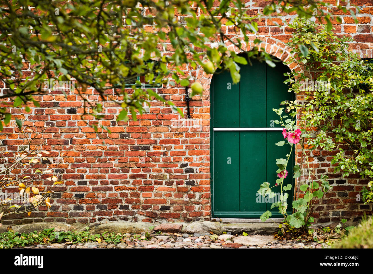 Porta di una storica casa Frisone in Keitum, Sylt, Schleswig-Holstein, Germania Foto Stock