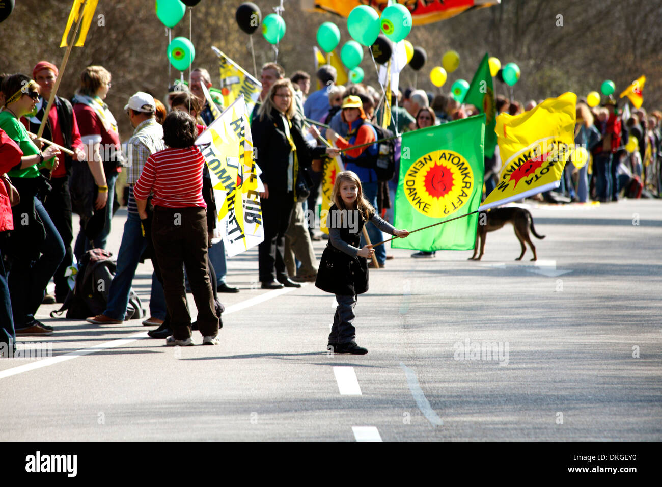 Anti-nucleare attivista, nucleare, Neckarwestheim, Baden-Wuerttemberg, Germania, Europa Foto Stock