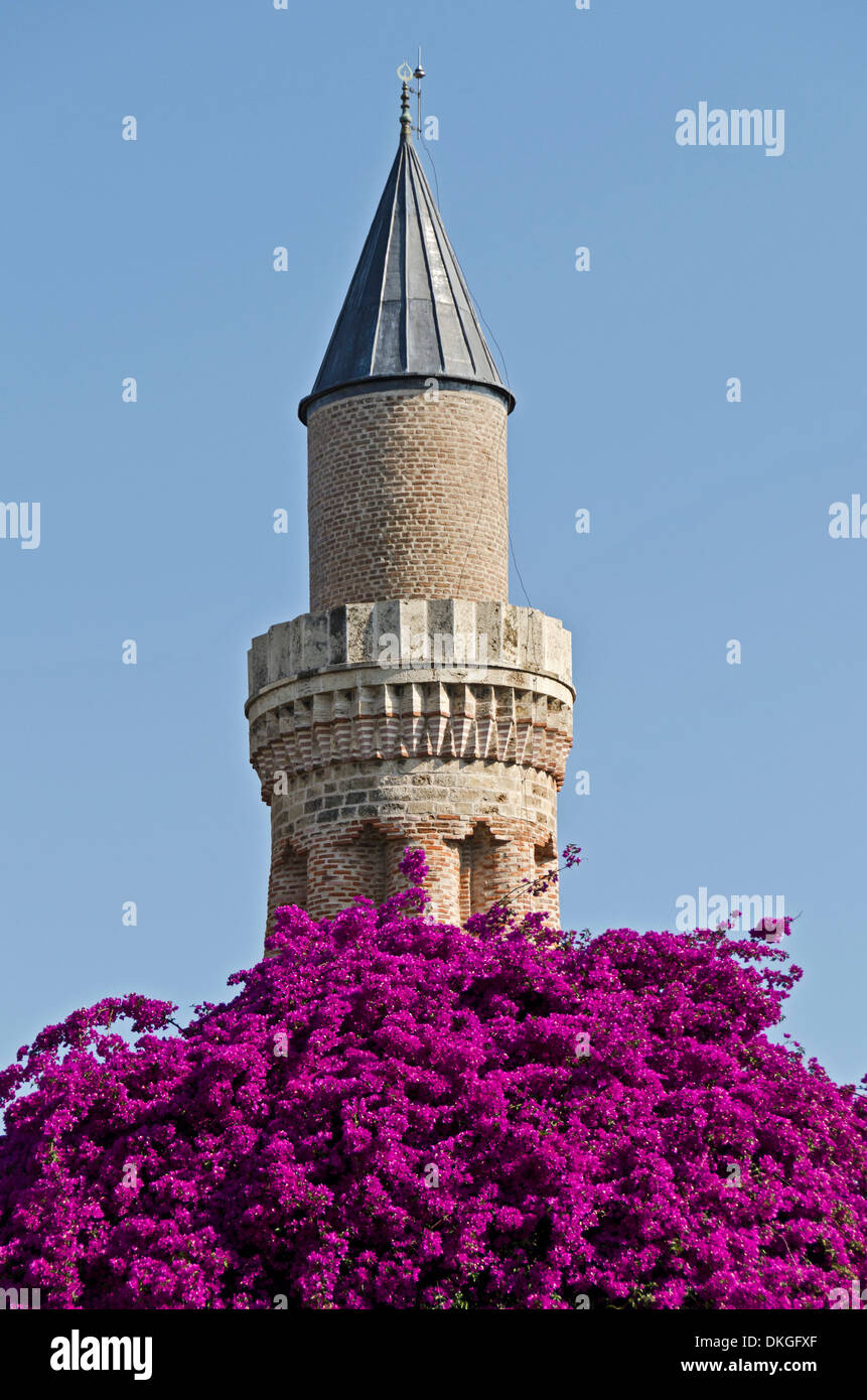 Minare Yivli moschea, Antalya, Turchia, Asia Foto Stock