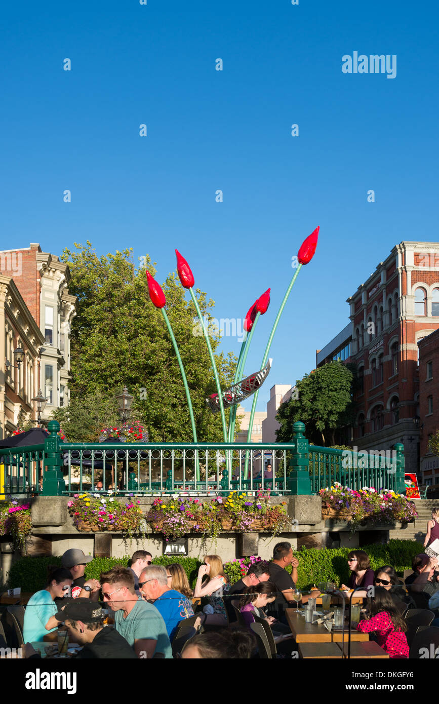 Bastion Square, Victoria, Isola di Vancouver, British Columbia, Canada Foto Stock