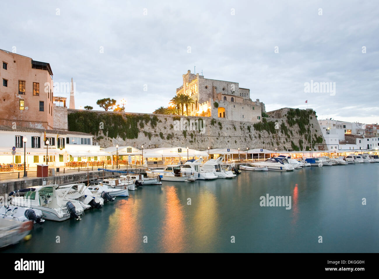 Porto e Municipio di Ciutadella, Minorca isole Baleari, Spanien Foto Stock