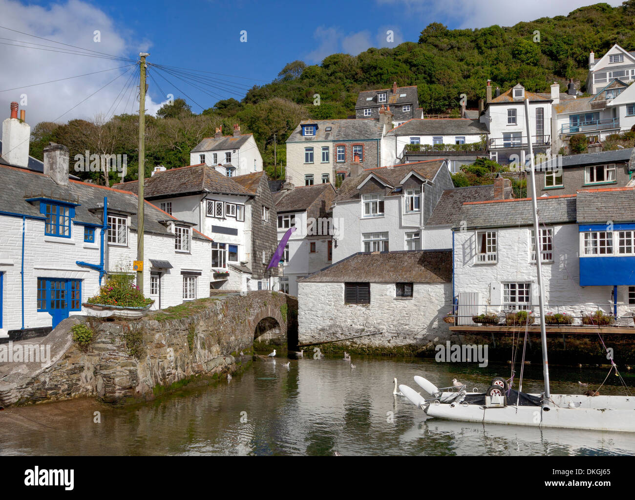 La destinazione di vacanza popolare di Polperro, Cornwall, Inghilterra. Foto Stock