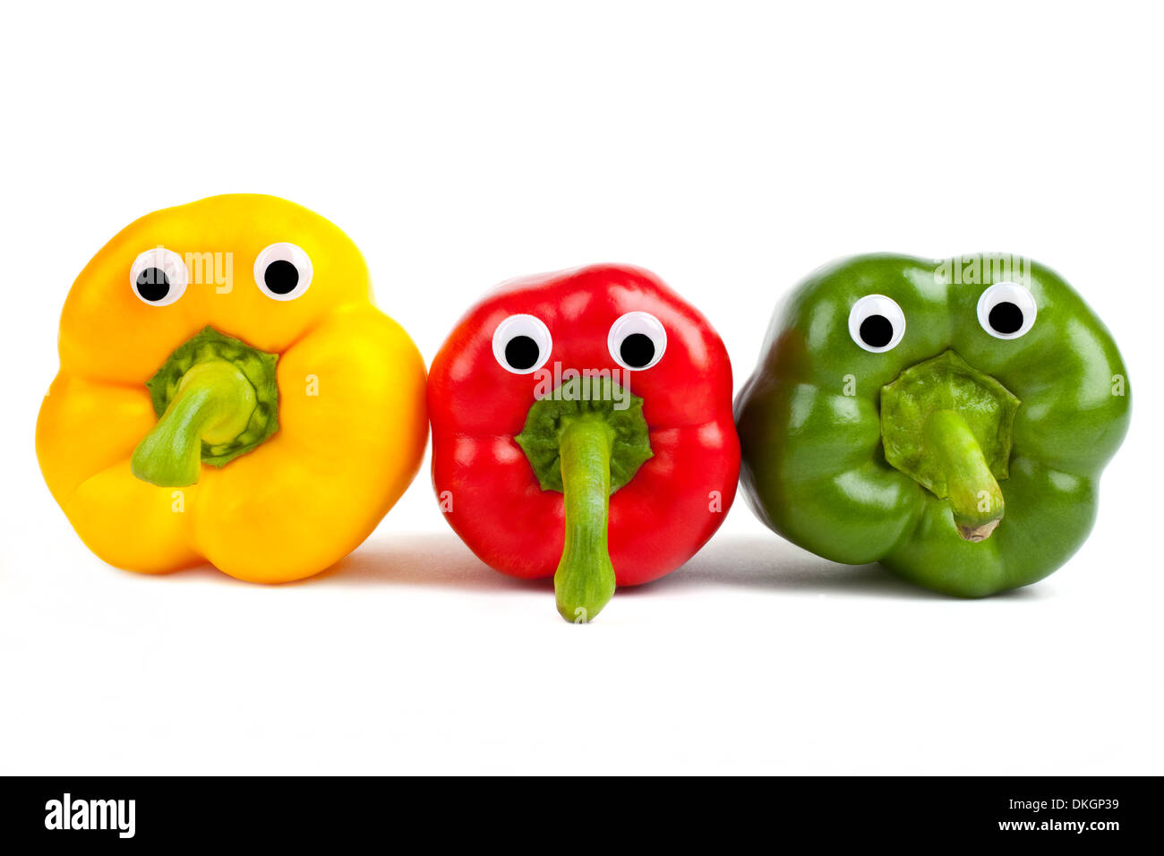 Peperone di caratteri su uno sfondo bianco. Foto Stock