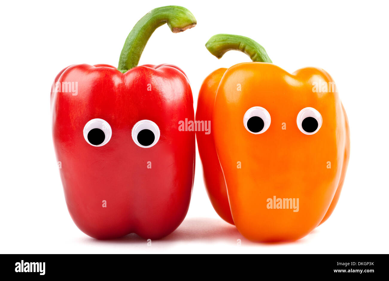 Peperone di caratteri su uno sfondo bianco. Foto Stock