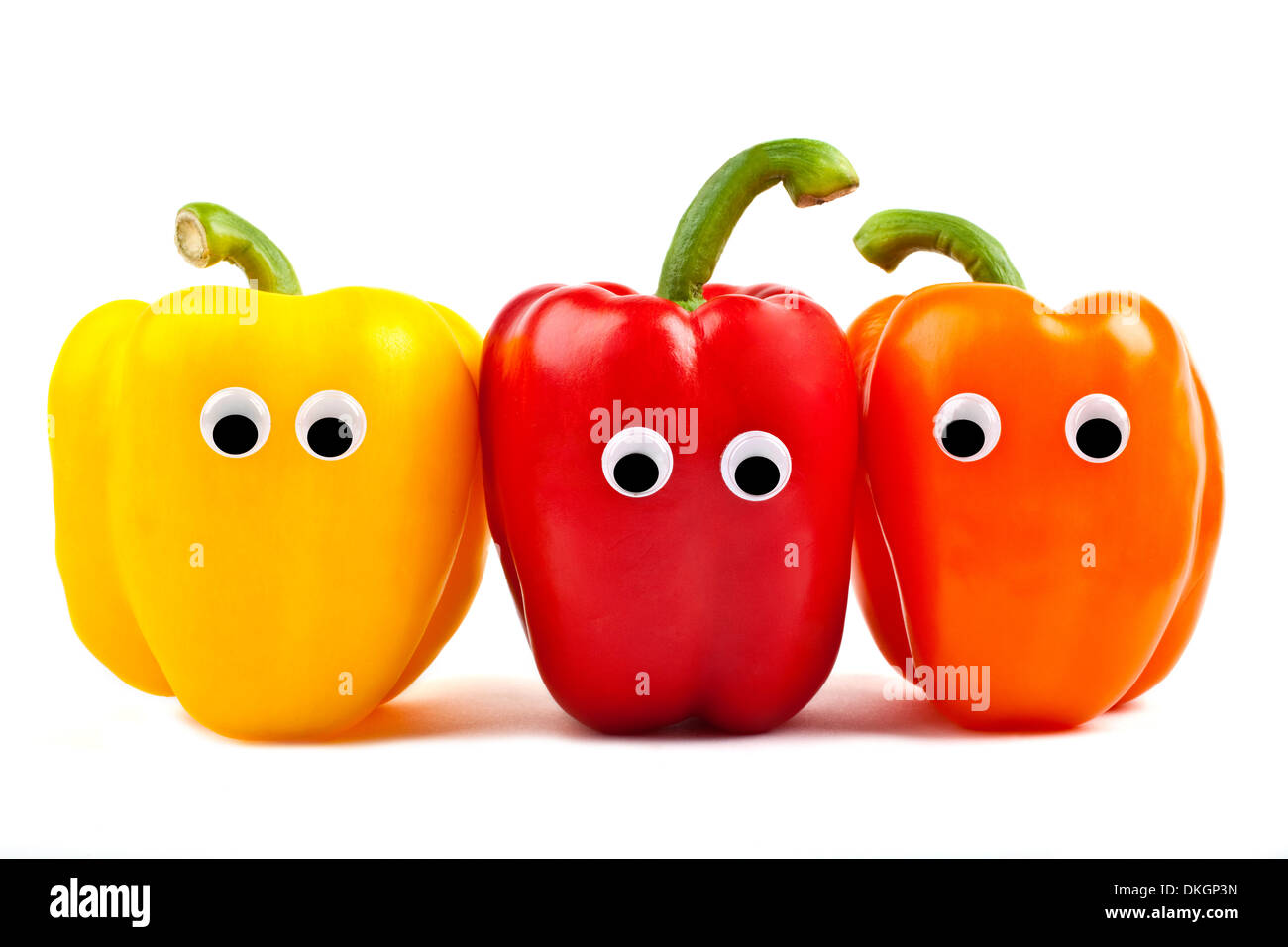 Peperone di caratteri su uno sfondo bianco. Foto Stock