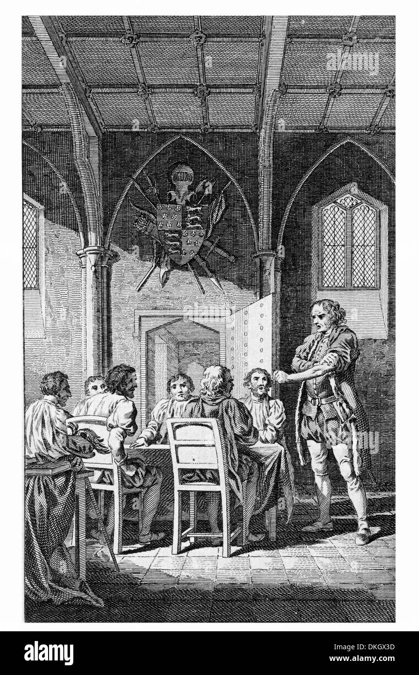 Richard duca di Gloucester accusando il Queen Elizabeth Sir Alfred Hitchcock di Re Edoardo IV d'Inghilterra con la stregoneria Foto Stock