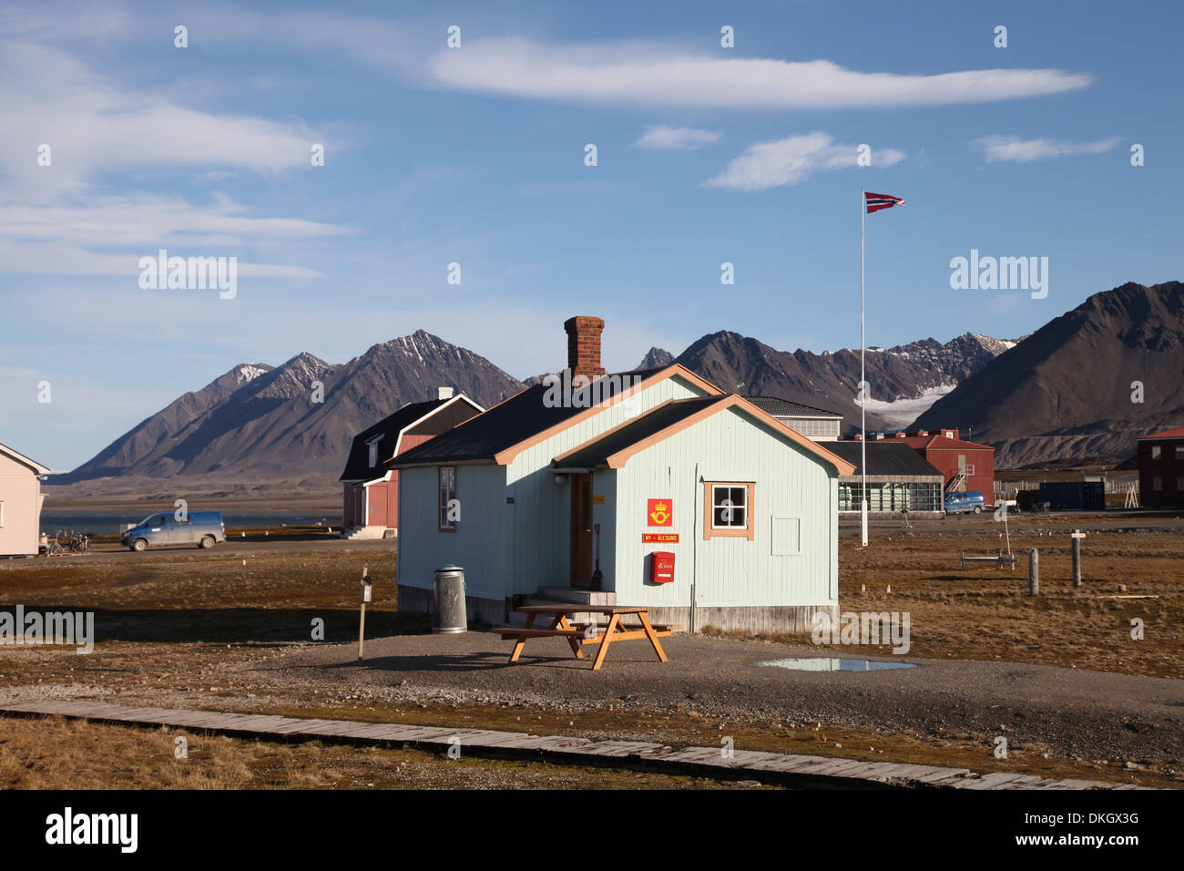 Più a nord di Post Office nel mondo, Ny Alesund, Svalbard, Norvegia, Scandinavia, Europa Foto Stock