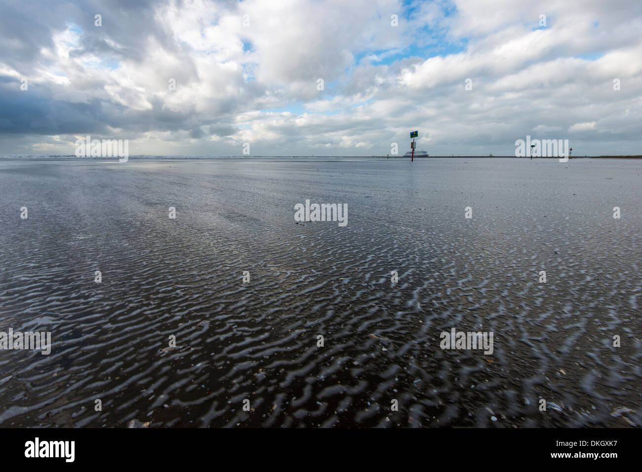 Tempesta su una spiaggia in Paesi Bassi Foto Stock