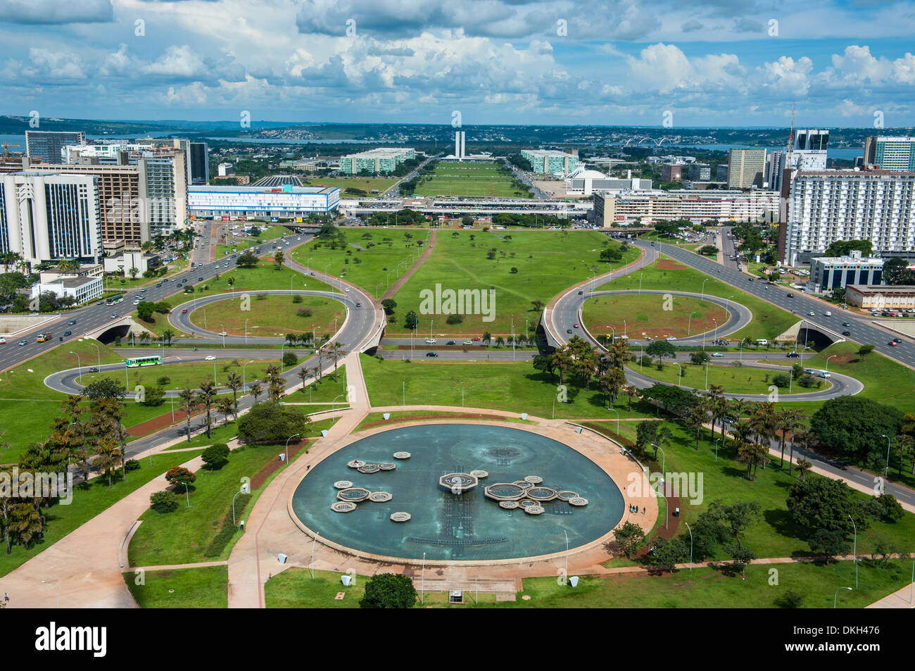 Vista dalla Torre della televisione su Brasilia, Brasile, Sud America Foto Stock
