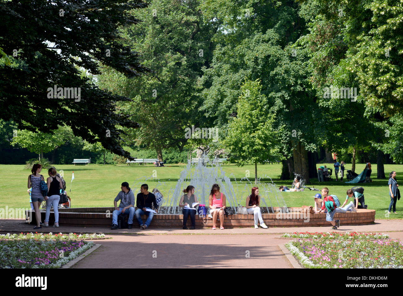 Brunnen, Buergerpark Pankow, Berlino, Deutschland / Bürgerpark Foto Stock