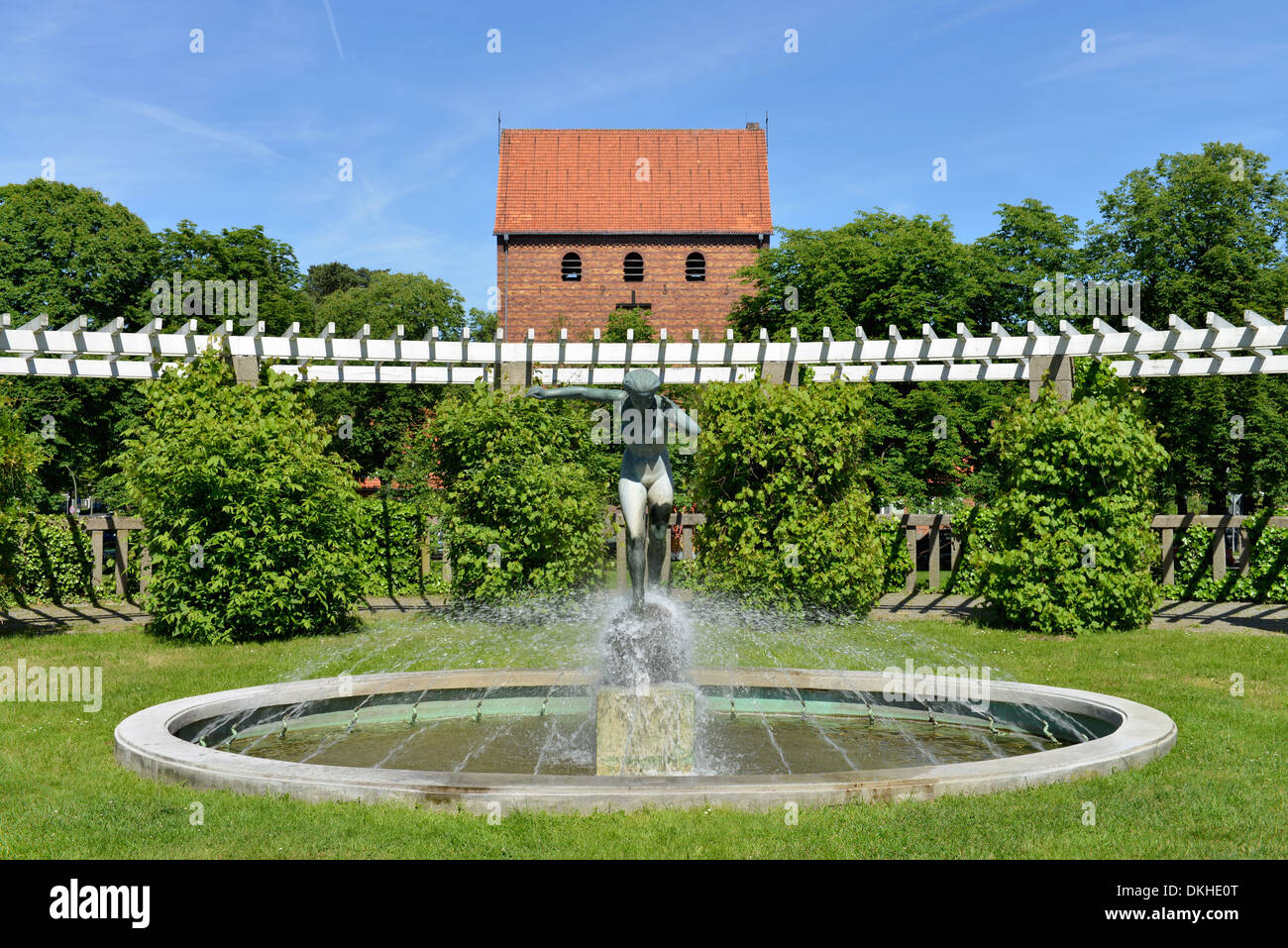 Brunnen, Zeltinger Platz, Frohnau, Berlino, Deutschland Foto Stock