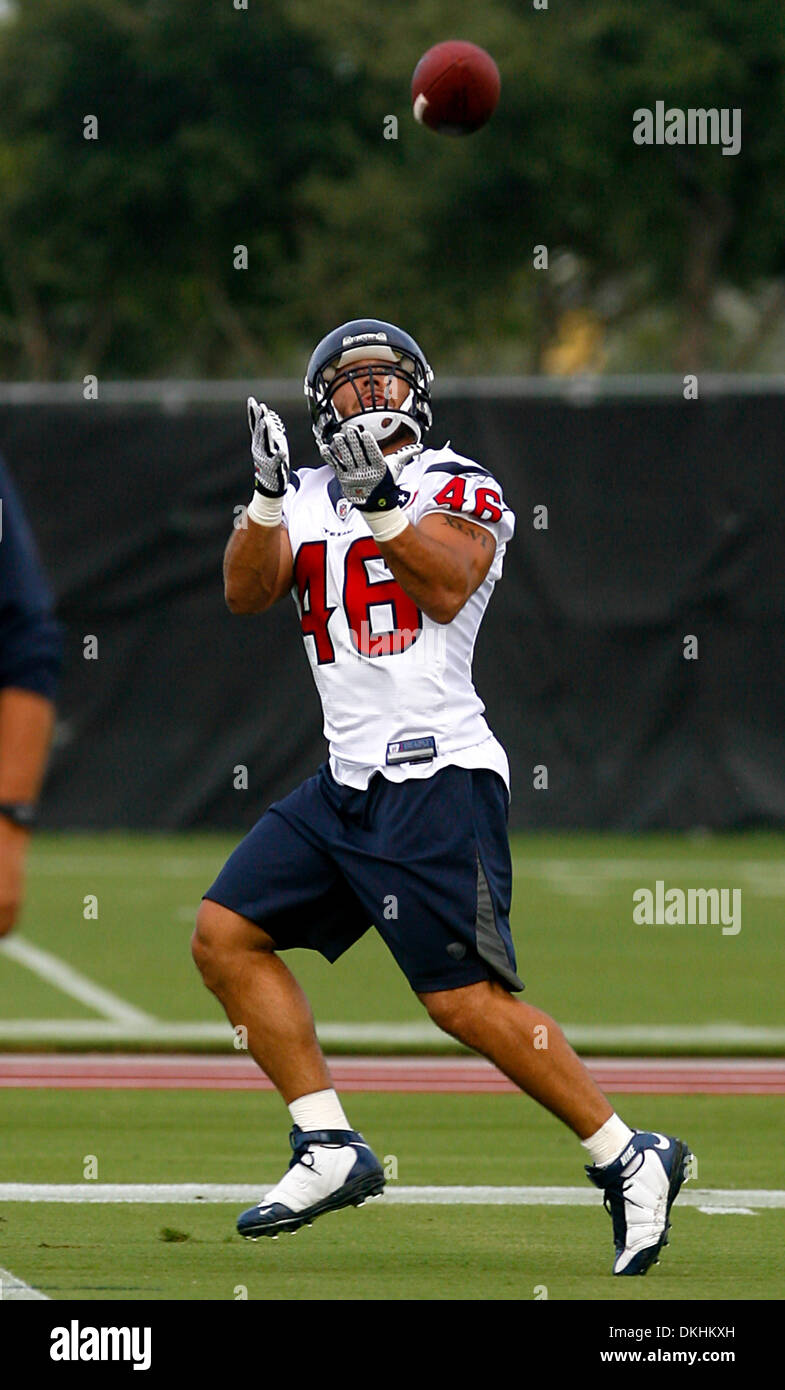Luglio 31, 2009 - Houston, Texas, Stati Uniti d'America - 31 Luglio 2009: Texans fullback Boomer Grigsby funziona con la Houston Texans durante il team della prima giornata di training camp tenuto presso i Texans training facility. (Credito Immagine: © Southcreek globale/ZUMApress.com) Foto Stock