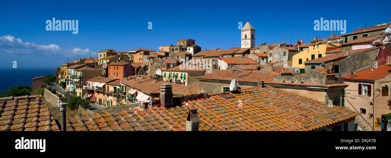 Vista Capoliveri isola d'Elba toscana italia Foto Stock