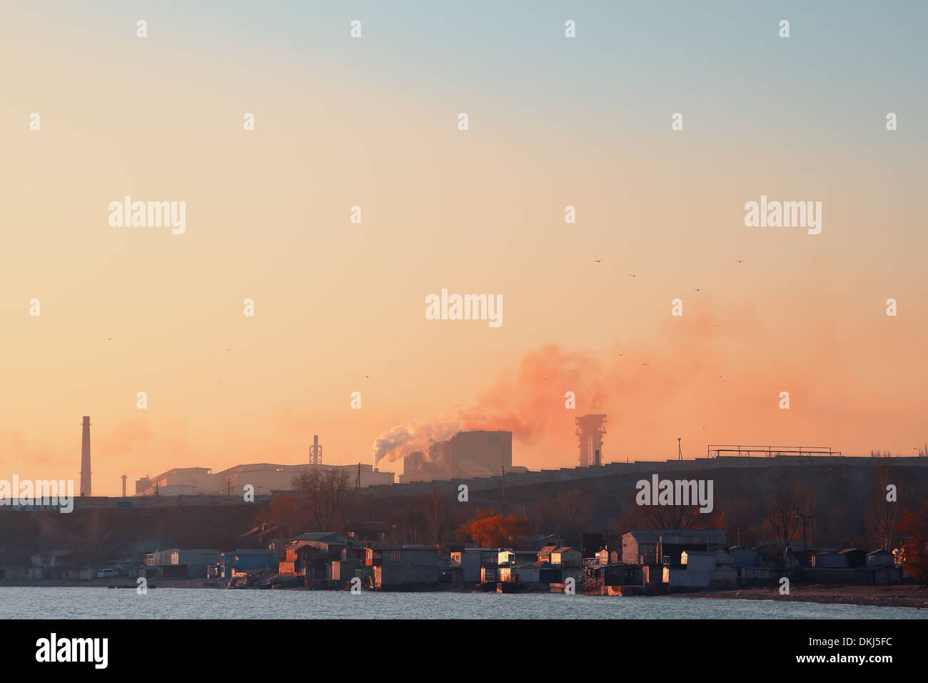 Industria pesante,l'inquinamento ambientale Foto Stock