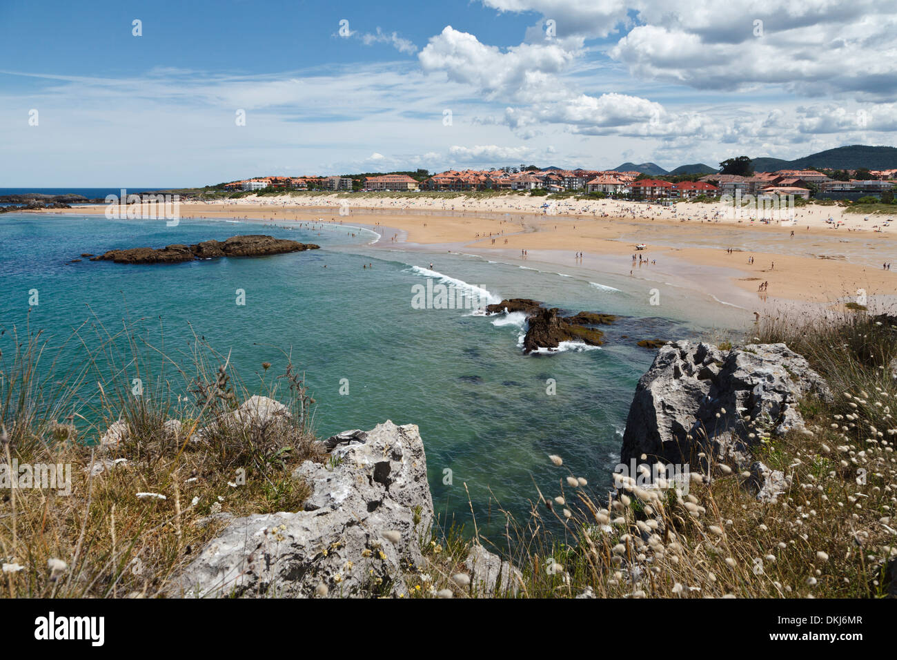 Playa de Ris, Noja Cantabria, SPAGNA Foto Stock
