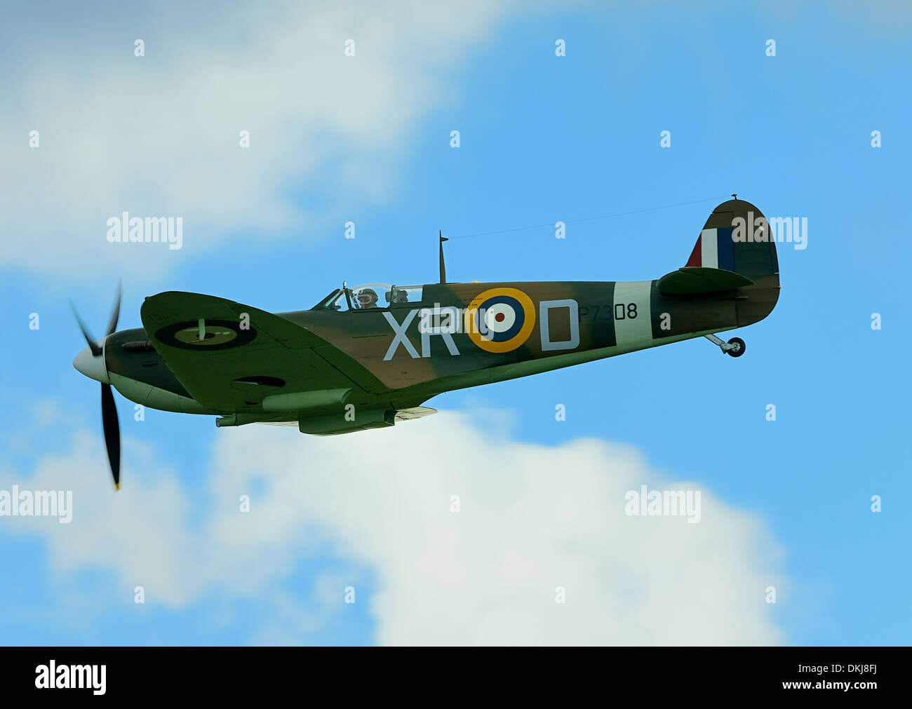 WW2 RAF Supermarine Spitfire Mk1A a Duxford Air show UK. Settembre 2013 Foto Stock
