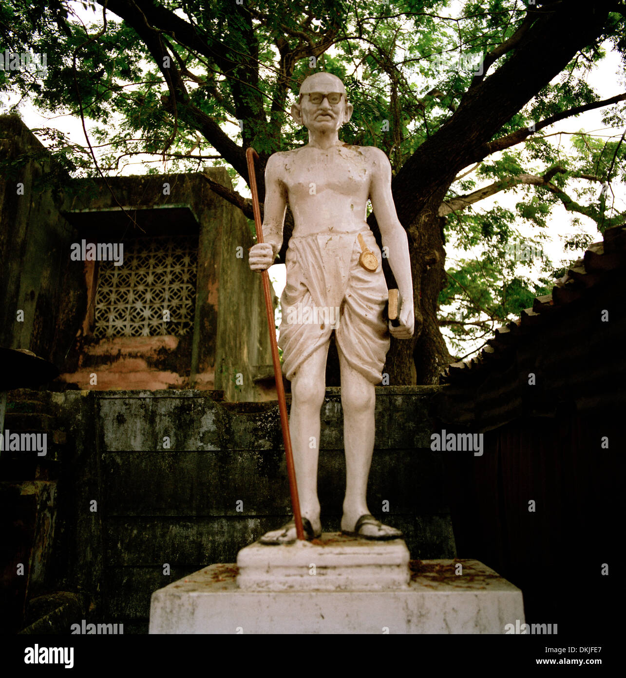 Il Mahatma Gandhi in Chennai Madras in Tamil Nadu, nell India orientale in Asia del Sud. Sculture eroe eroi indipendenza storia indiana scultura uomo Travel Foto Stock