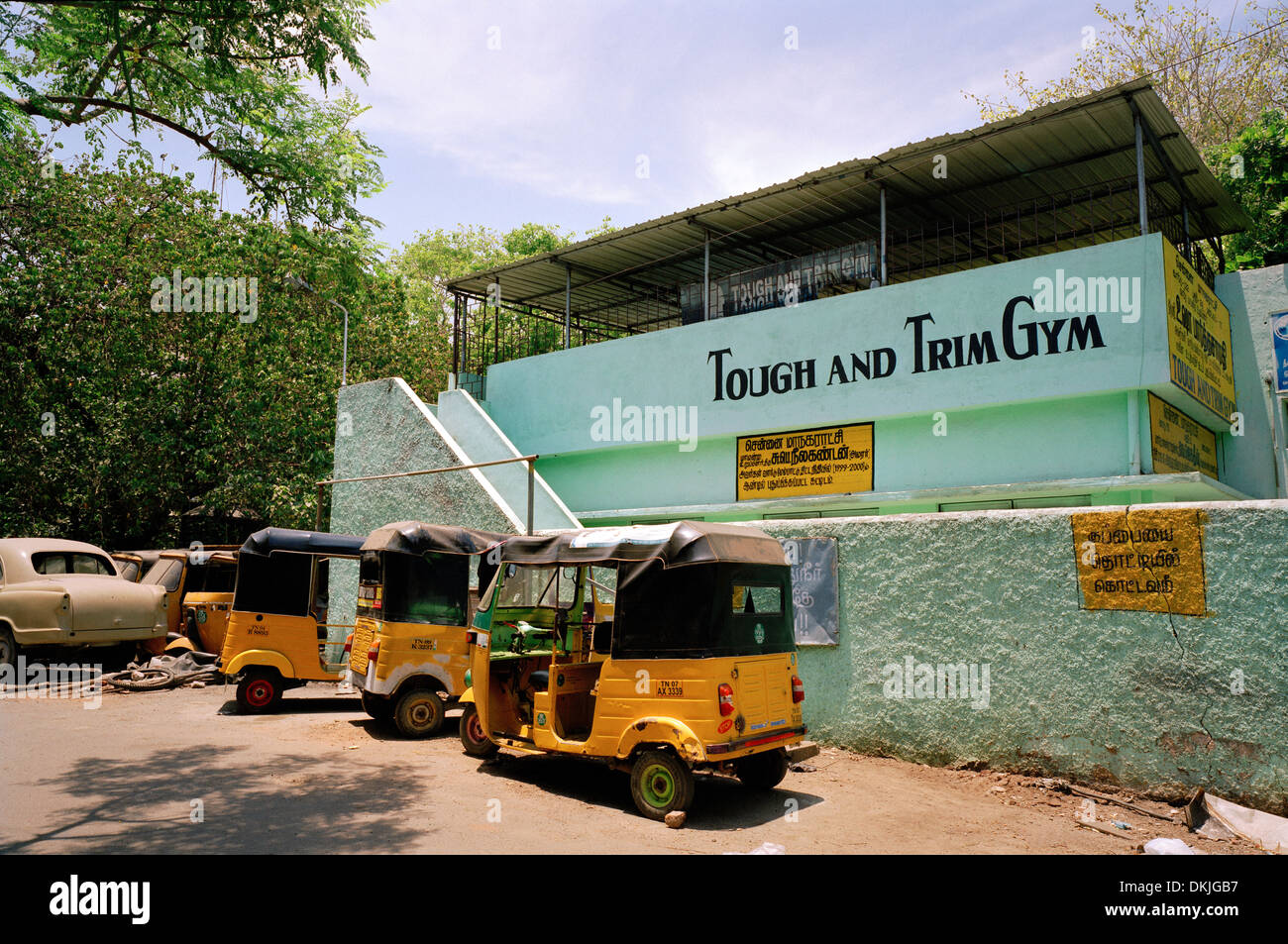 Fotografia documentaria - resistente rivestimento e palestra a Chennai Madras in Tamil Nadu in India Asia del Sud. Foto Stock