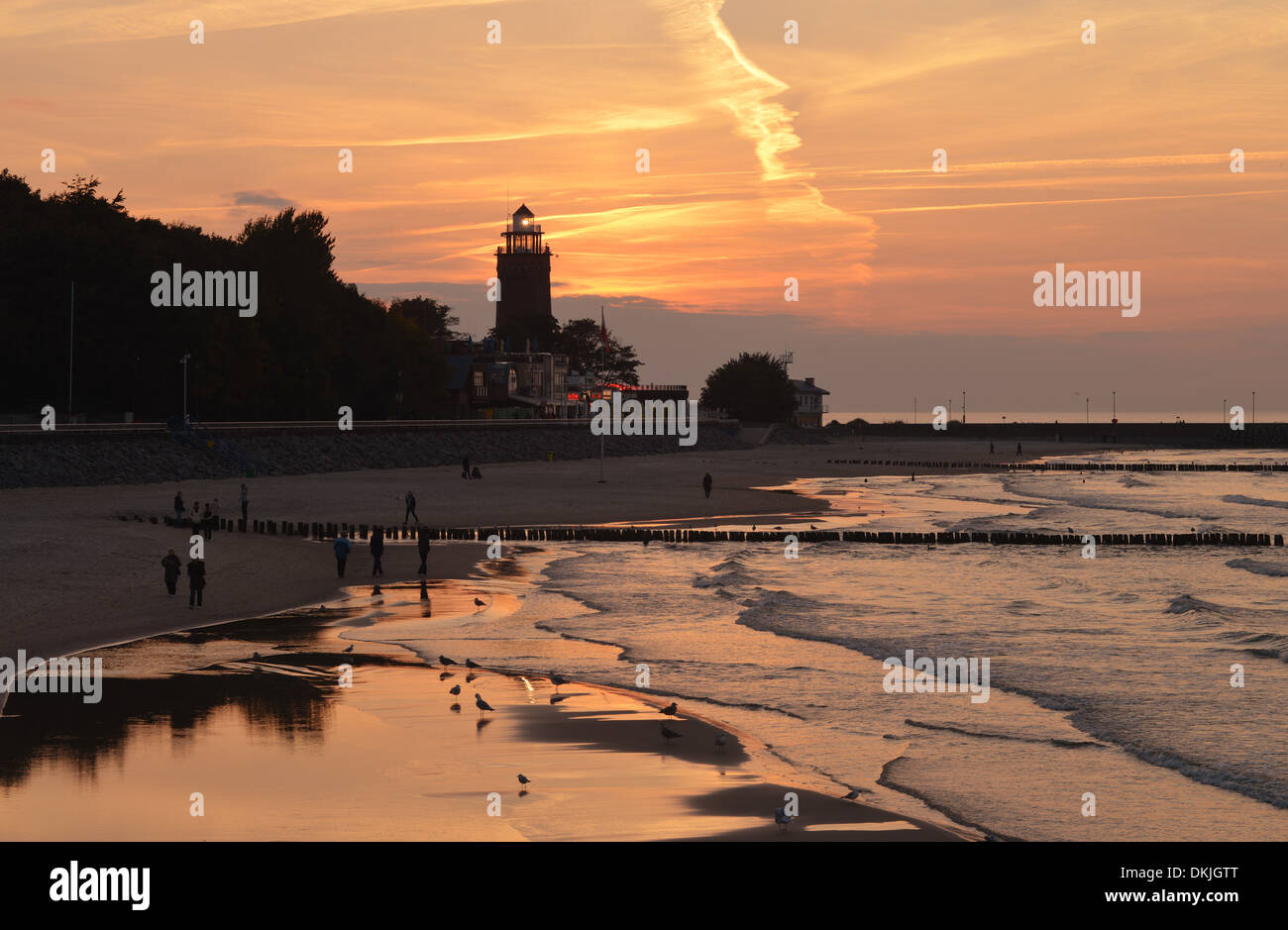 Sandstrand, Kolberg, Polen Foto Stock