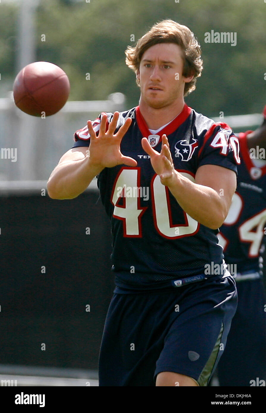 Giugno 16, 2009 - Houston, Texas, Stati Uniti - 16 Giugno 2009: Texans Giovanni la boccola lavora con la Houston Texans durante il team il primo mini-camp tenuto presso i Texans training facility. (Credito Immagine: © Southcreek globale/ZUMApress.com) Foto Stock