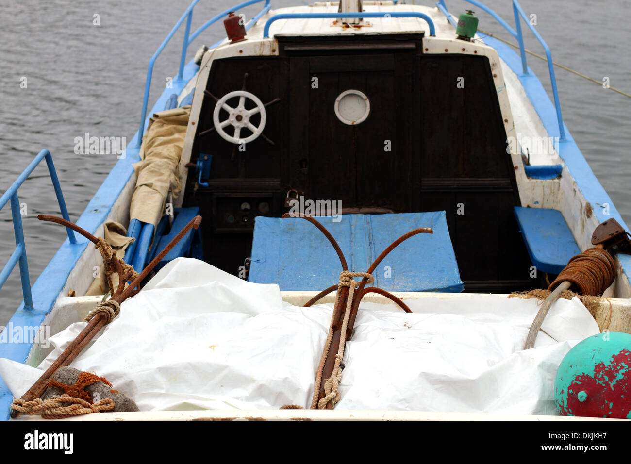 Vecchia barca in Sozopol Bulgaria close up Foto Stock