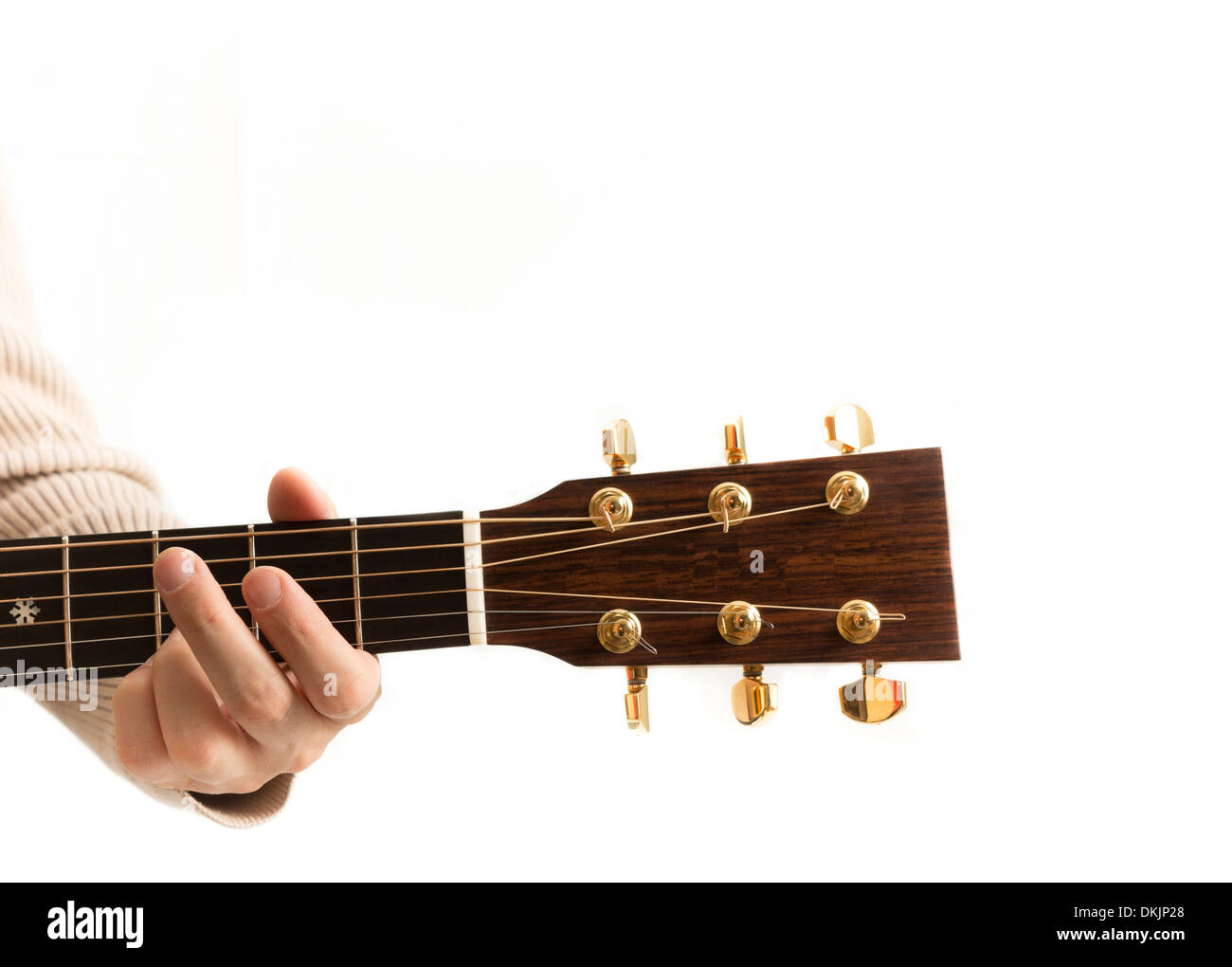 Close-up di una chitarra il collo (serie con lo stesso modello disponibile) Foto Stock
