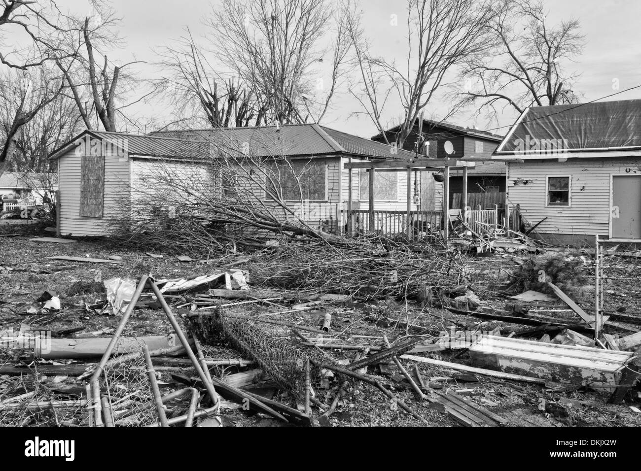 Tornado danni provocati dalla tempesta XIV - Vento catastrofici danni da un Midwest Tornado Foto Stock