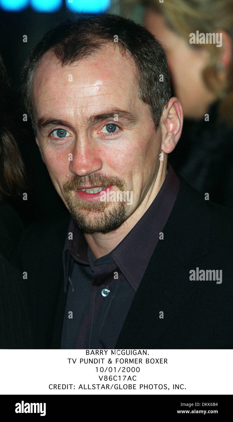 BARRY MCGUIGAN.TV PUNDIT & ex pugile.10/01/2000.V86C17AC. Foto Stock