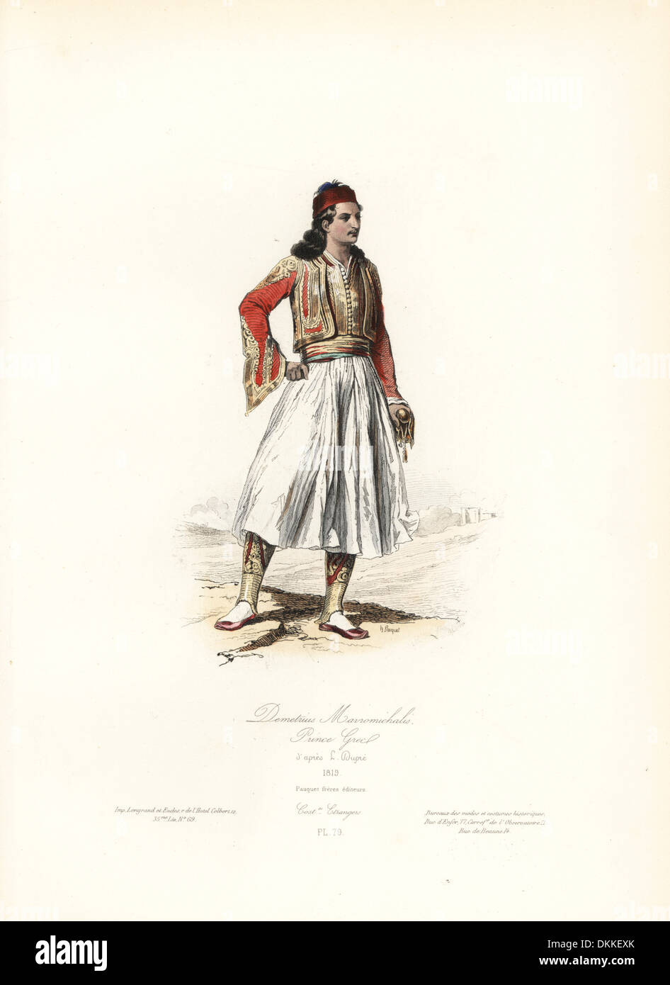 Demetrio Mavromichalis, greco Prince, 1819, dopo L. Dupre. Foto Stock