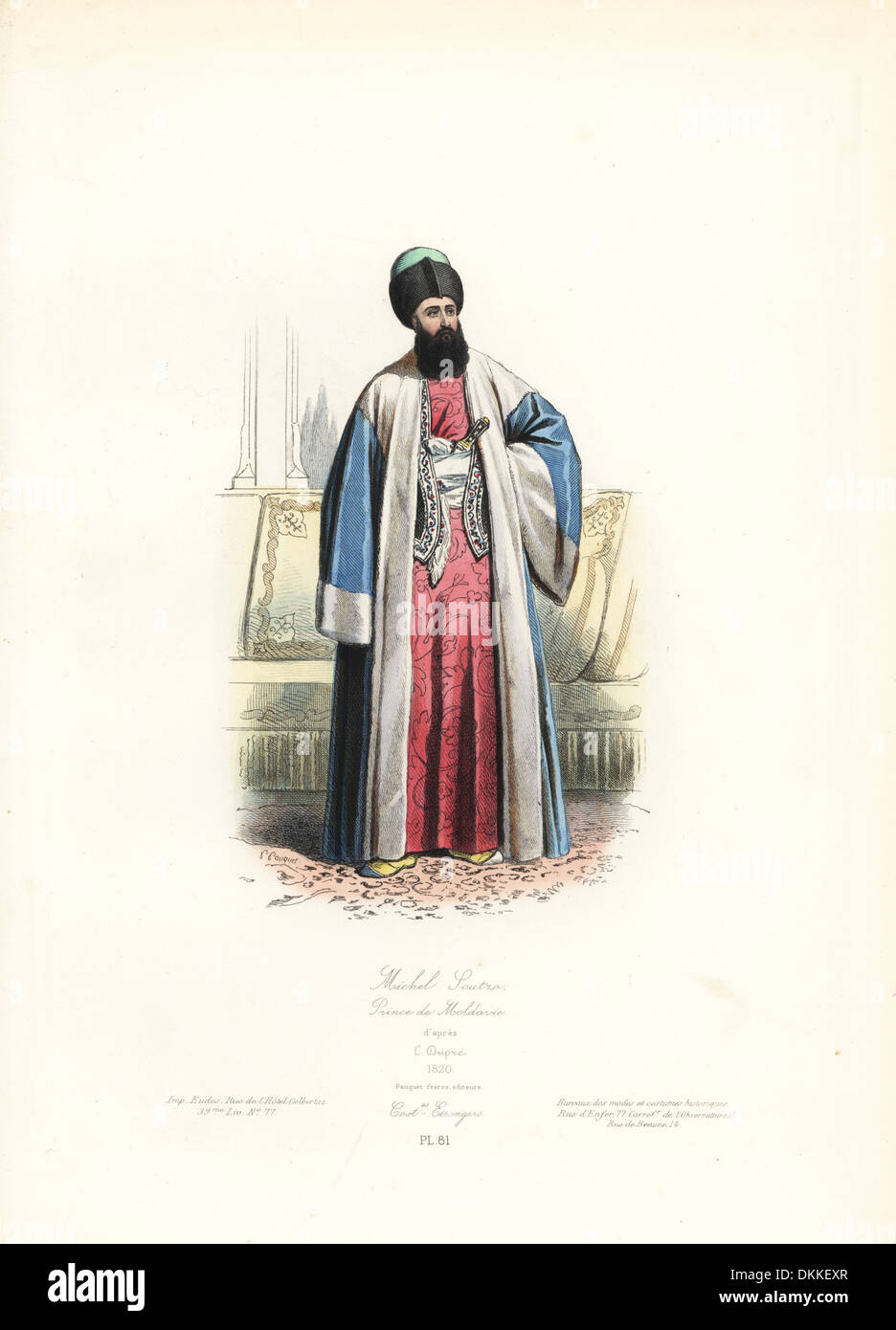 Michael Soutzos, principe della Moldavia, 1820, dopo L. Dupre. Foto Stock
