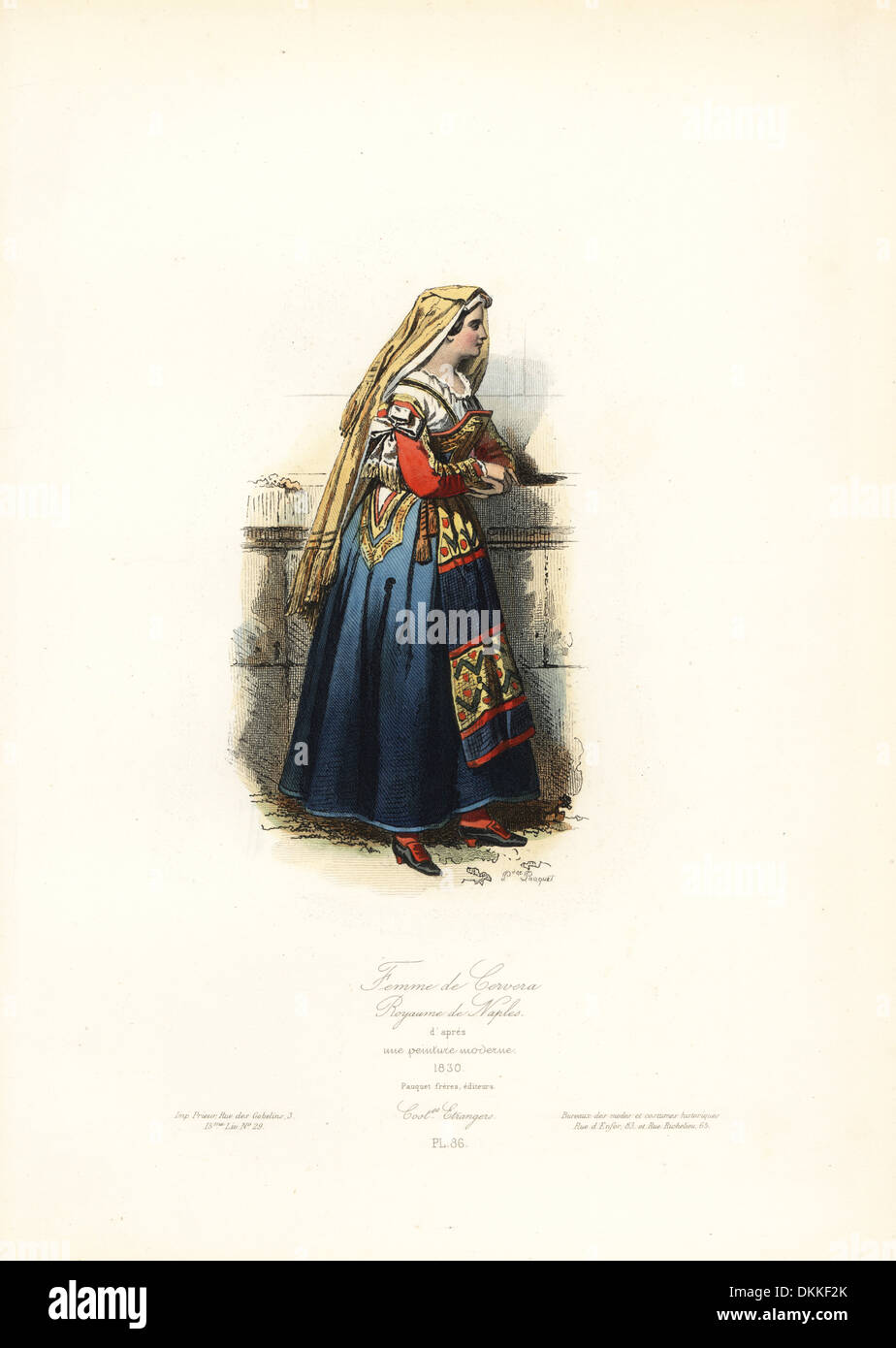 Donna di Cervera, regno di Napoli, 1830. Foto Stock